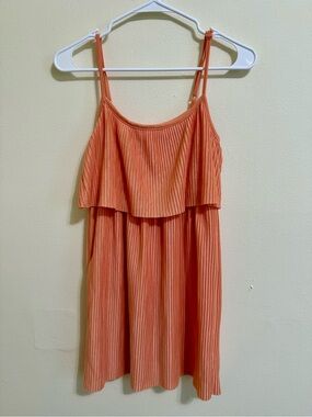 Forever 21 Ribbed Sleeveless Blouse - Coral Orange
